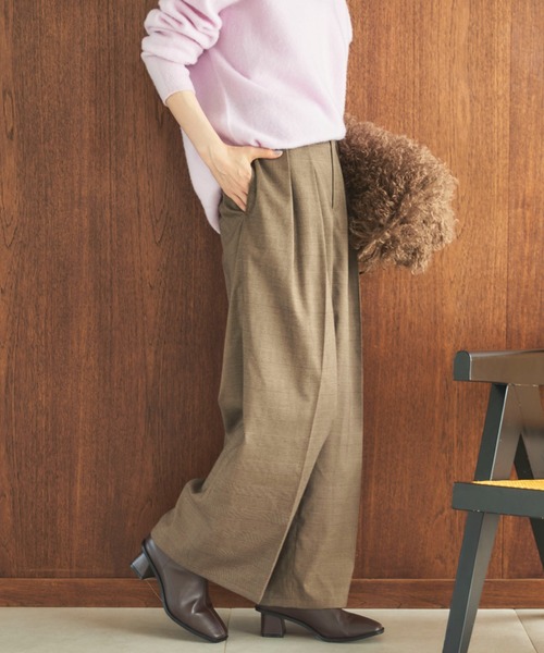 Doux archives（ドゥアルシーヴ）の「2タックチェックパンツ（その他パンツ・レディース・ブラウン/グレー・36/38）」の19枚目の写真