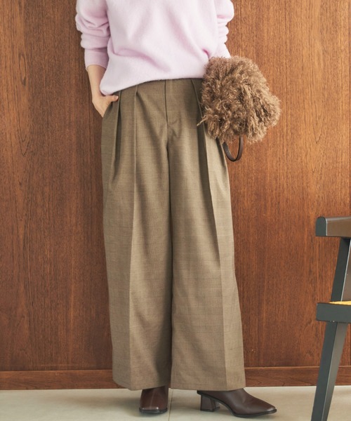 Doux archives（ドゥアルシーヴ）の「2タックチェックパンツ（その他パンツ・レディース・ブラウン/グレー・36/38）」の20枚目の写真