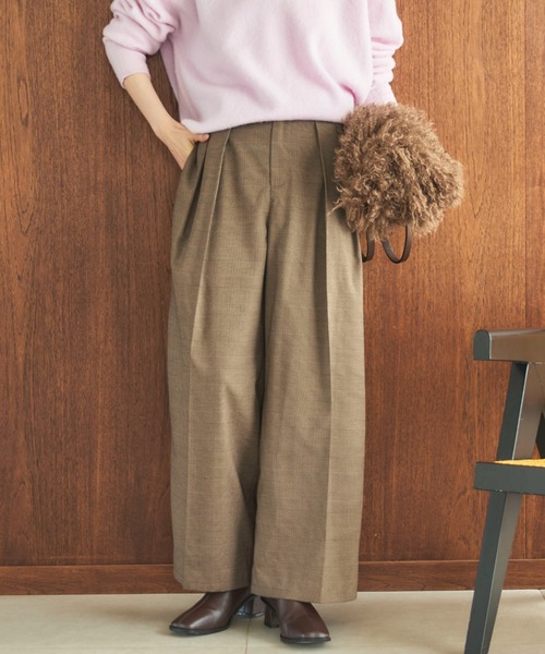 Doux archives（ドゥアルシーヴ）の「2タックチェックパンツ（その他パンツ・レディース・ブラウン/グレー・36/38）」の21枚目の写真