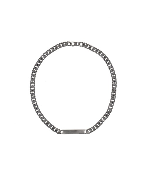 MM6 Maison Margiela（ｴﾑｴﾑｼｯｸｽ ﾒｿﾞﾝ ﾏﾙｼﾞｪﾗ）の「MINIMAL LOGO ID TAG CURB NECKLACE（ネックレス・メンズ・シルバー・UNI）」の2枚目の写真