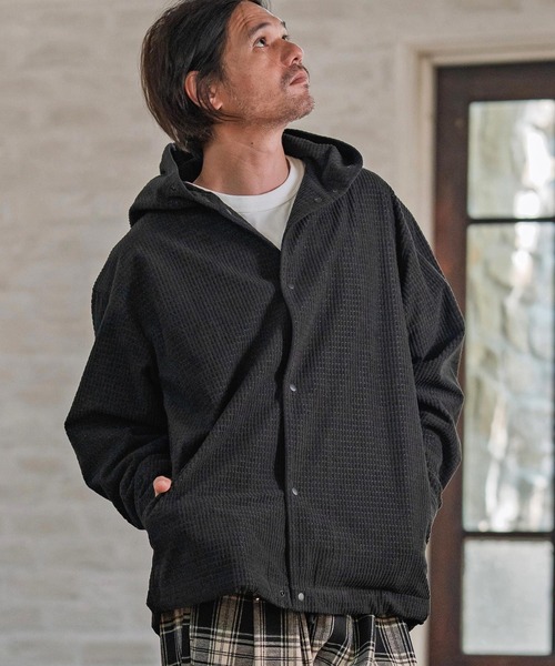 CAMBIO（カンビオ）の「ms6261-Waffle Corduroy Hoode Shirts フーディーシャツ(A55725cmb)（シャツ/ブラウス・メンズ・ブラック/キナリ/チャコール/ベージュ・S/M/L）」の19枚目の写真