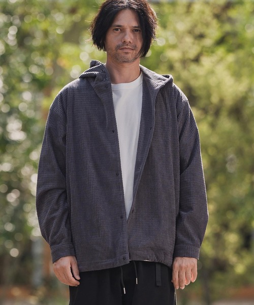 CAMBIO（カンビオ）の「ms6261-Waffle Corduroy Hoode Shirts フーディーシャツ(A55725cmb)（シャツ/ブラウス・メンズ・ブラック/キナリ/チャコール/ベージュ・S/M/L）」の22枚目の写真