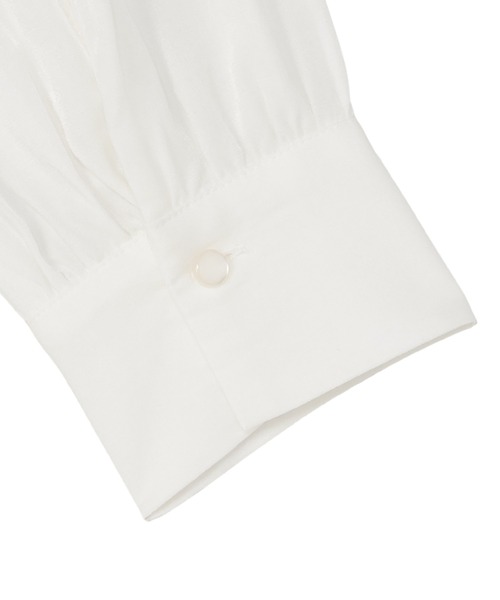 TOKYO SHIRTS（トウキョウシャツ）の「デニム風 衿フリル ブラウス（シャツ/ブラウス・レディース・ブルー/ホワイト・M/L）」の8枚目の写真