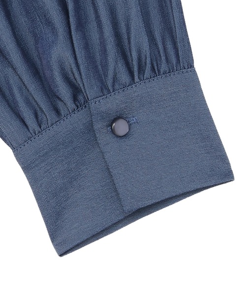 TOKYO SHIRTS（トウキョウシャツ）の「デニム風 衿フリル ブラウス（シャツ/ブラウス・レディース・ブルー/ホワイト・M/L）」の15枚目の写真