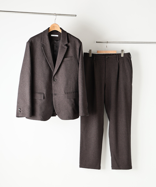 JOURNAL STANDARD relume（ジャーナルスタンダード　レリューム）の「TECH ウーリッシュウォーム ジャケット (セットアップ対応可能)（テーラードジャケット・メンズ・ブラウン/ブラック/グレー・MEDIUM/LARGE）」の6枚目の写真