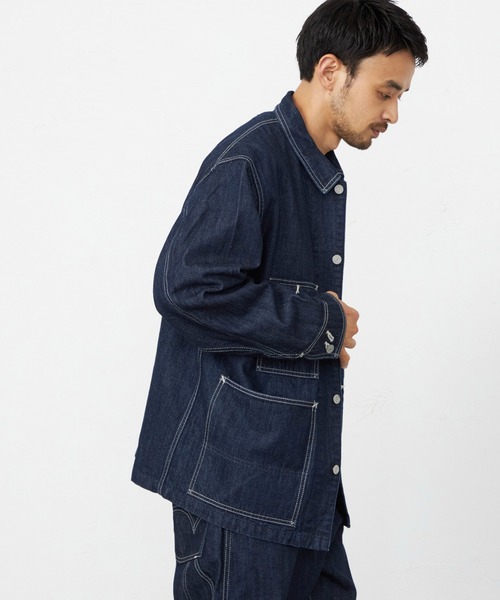 EDWIN（エドウィン）の「EDWIN エドウィン 505 カバーオール デニムジャケット セットアップ セルビッジ（デニムジャケット・メンズ・ブラック系その他/インディゴブルー・X-LARGE/SMALL/MEDIUM/LARGE）」の8枚目の写真
