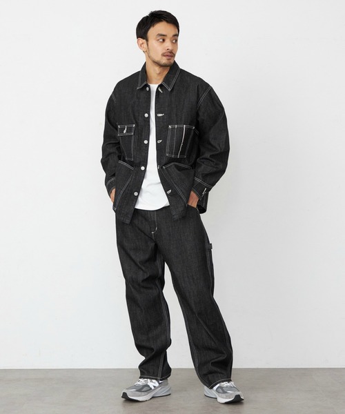 EDWIN デニムジャケット カバーオール テック ヴィンテージ ブラック EDWIN デニムジャケット gジャン エドウィン 505 カバーオール