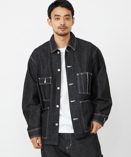 EDWIN デニムジャケット カバーオール テック ヴィンテージ ブラック EDWIN デニムジャケット gジャン エドウィン 505 カバーオール