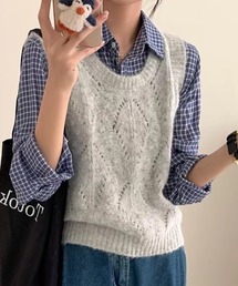 DAY CLOSET | 【重ねるだけでこなれ感】中厚手リブ編みニットベスト レディース(ベスト)