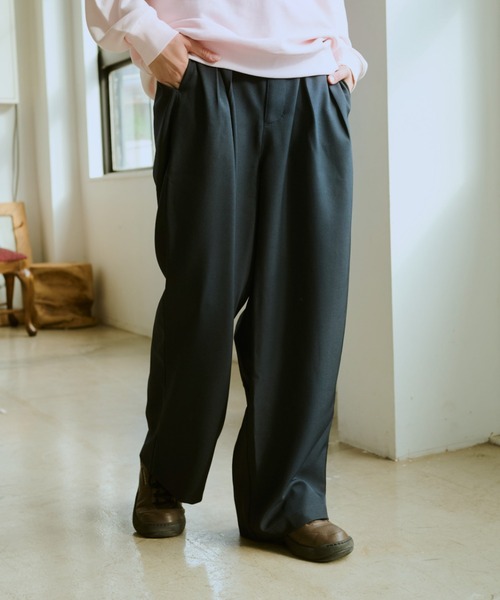 BROKEN BASE(ブロークンベース)の「Double Tuck Slacks / ダブルタックスラックス(スラックス・メンズ・グレー/ネイビー・SMALL/MEDIUM/LARGE)」の6枚目の写真