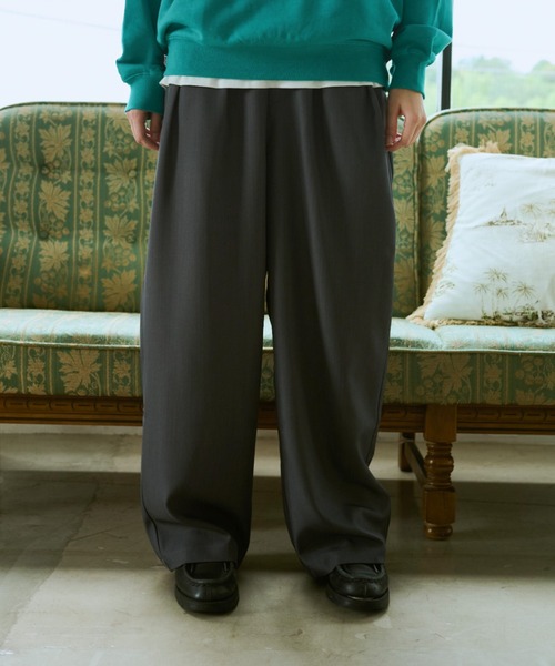 BROKEN BASE(ブロークンベース)の「Double Tuck Slacks / ダブルタックスラックス(スラックス・メンズ・グレー/ネイビー・SMALL/MEDIUM/LARGE)」の19枚目の写真