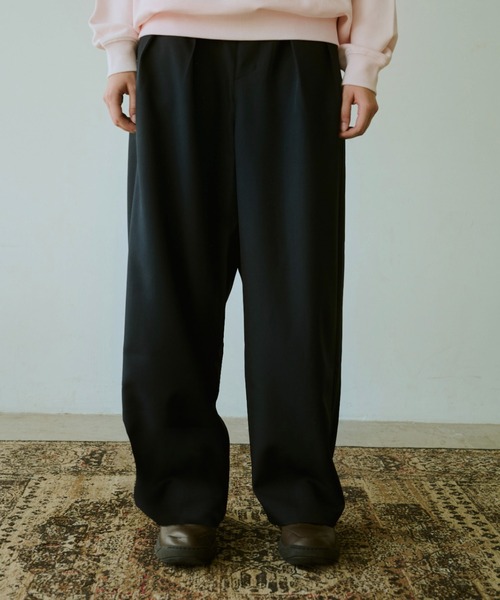 BROKEN BASE(ブロークンベース)の「Double Tuck Slacks / ダブルタックスラックス(スラックス・メンズ・グレー/ネイビー・SMALL/MEDIUM/LARGE)」の3枚目の写真