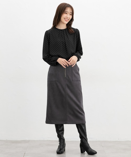 Honeys(ハニーズ)の「【ハニぽか】あったか裏地衿フリルブラウス(シャツ/ブラウス・レディース・ブラック系その他/アイボリー/スモーキーグリーン系/ネイビー/ホワイト系その他・3L/L/LL/M/S)」の17枚目の写真