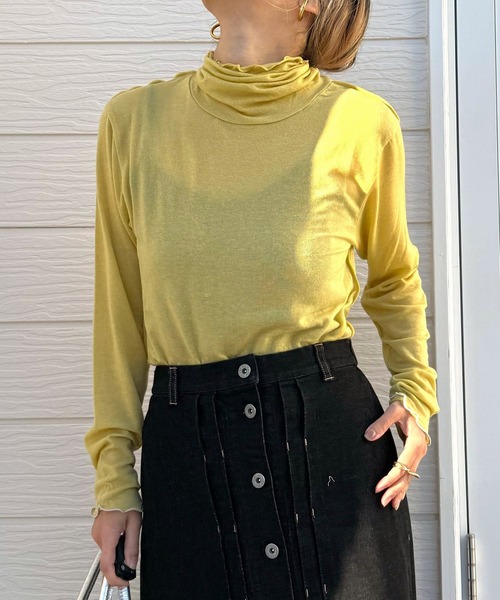 Q（キュー）の「マシュマロタートル（Tシャツ/カットソー・レディース・レッド/アイボリー/エメラルド/ブラック/ライトグレー/ネイビー/イエロー・MEDIUM）」の6枚目の写真