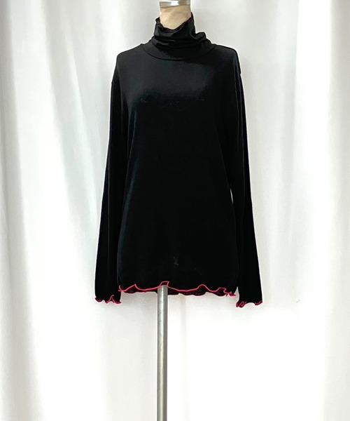 Q（キュー）の「マシュマロタートル（Tシャツ/カットソー・レディース・レッド/アイボリー/エメラルド/ブラック/ライトグレー/ネイビー/イエロー・MEDIUM）」の3枚目の写真