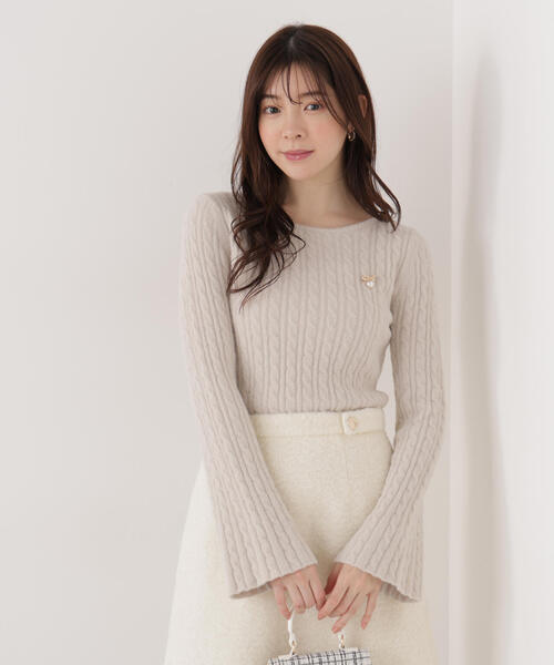 PROPORTION BODY DRESSING(プロポーションボディドレッシング)の「チャーム付きミニケーブルニット / 1215270130(ニット/セーター・レディース・グレー/ブラウン/ホワイト系その他/ネイビー・FREE)」の15枚目の写真
