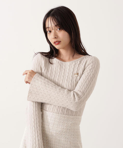 PROPORTION BODY DRESSING(プロポーションボディドレッシング)の「チャーム付きミニケーブルニット / 1215270130(ニット/セーター・レディース・グレー/ブラウン/ホワイト系その他/ネイビー・FREE)」の19枚目の写真