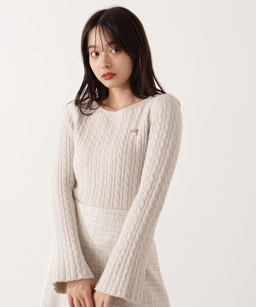 PROPORTION BODY DRESSING(プロポーションボディドレッシング)の「チャーム付きミニケーブルニット / 1215270130(ニット/セーター・レディース・グレー/ブラウン/ホワイト系その他/ネイビー・FREE)」の20枚目の写真