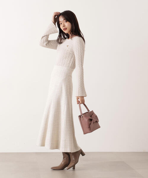 PROPORTION BODY DRESSING(プロポーションボディドレッシング)の「チャーム付きミニケーブルニット / 1215270130(ニット/セーター・レディース・グレー/ブラウン/ホワイト系その他/ネイビー・FREE)」の21枚目の写真