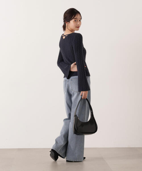 PROPORTION BODY DRESSING(プロポーションボディドレッシング)の「チャーム付きミニケーブルニット / 1215270130(ニット/セーター・レディース・グレー/ブラウン/ホワイト系その他/ネイビー・FREE)」の5枚目の写真