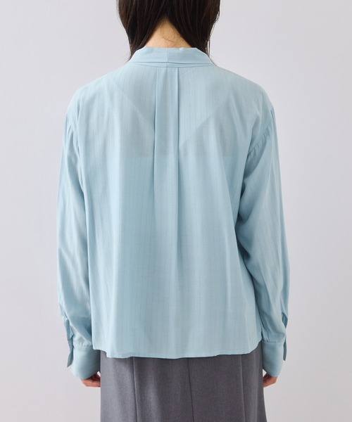 VIS（ビス）の「ランダムピンタックボウタイブラウス（シャツ/ブラウス・レディース・サックスブルー/ホワイト系その他/ネイビー・FREE）」の12枚目の写真