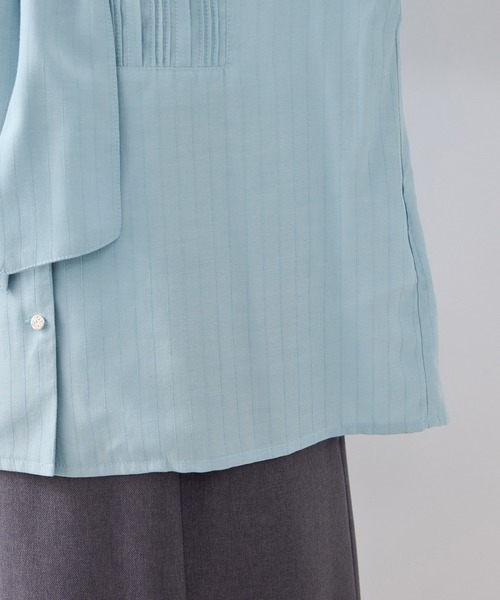 VIS（ビス）の「ランダムピンタックボウタイブラウス（シャツ/ブラウス・レディース・サックスブルー/ホワイト系その他/ネイビー・FREE）」の18枚目の写真