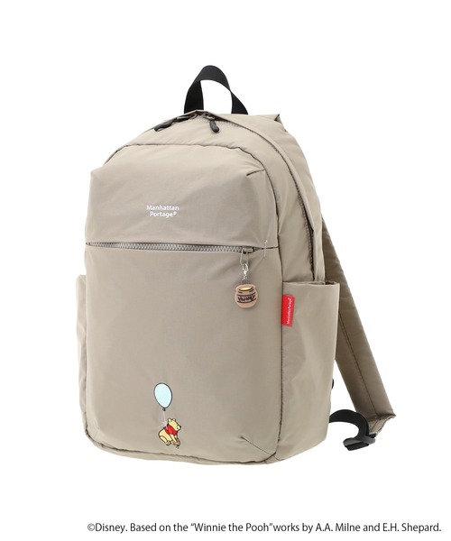 Manhattan Portage（マンハッタンポーテージ）の「QUEENSBORO BP NYLON TUSSAH QUILL 25 / POOH（バックパック/リュック・レディース・ベージュ/ブラック・MEDIUM）」の2枚目の写真