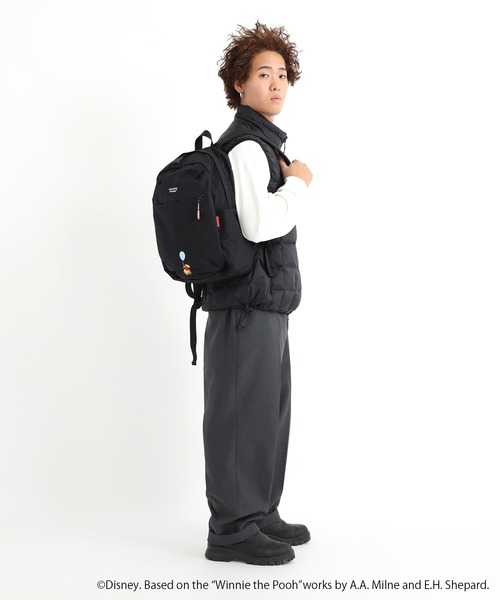 Manhattan Portage（マンハッタンポーテージ）の「QUEENSBORO BP NYLON TUSSAH QUILL 25 / POOH（バックパック/リュック・レディース・ベージュ/ブラック・MEDIUM）」の19枚目の写真