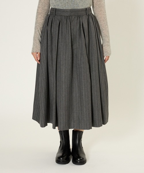 BABYLONE（バビロン）の「メランジタックフレアスカート（スカート・レディース・チャコール/ベージュ・36inch/34inch）」の3枚目の写真