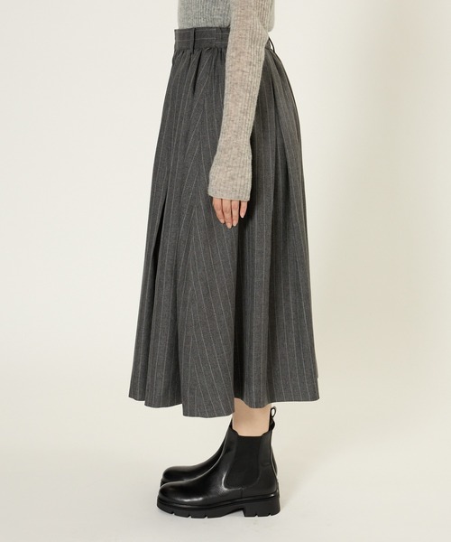 BABYLONE（バビロン）の「メランジタックフレアスカート（スカート・レディース・チャコール/ベージュ・36inch/34inch）」の4枚目の写真