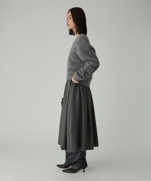 BABYLONE（バビロン）の「メランジタックフレアスカート（スカート・レディース・チャコール/ベージュ・36inch/34inch）」の12枚目の写真