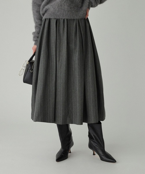 BABYLONE（バビロン）の「メランジタックフレアスカート（スカート・レディース・チャコール/ベージュ・36inch/34inch）」の14枚目の写真