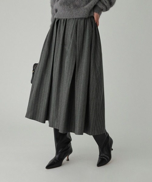 BABYLONE（バビロン）の「メランジタックフレアスカート（スカート・レディース・チャコール/ベージュ・36inch/34inch）」の15枚目の写真