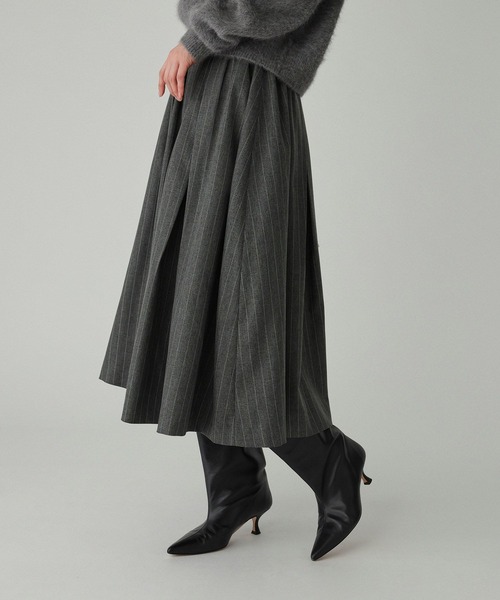 BABYLONE（バビロン）の「メランジタックフレアスカート（スカート・レディース・チャコール/ベージュ・36inch/34inch）」の16枚目の写真