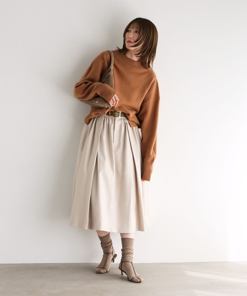 BABYLONE（バビロン）の「メランジタックフレアスカート（スカート・レディース・チャコール/ベージュ・36inch/34inch）」の18枚目の写真