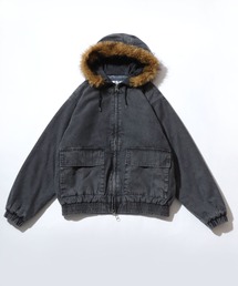 Salong hameu（サロン ハミュー）の「フードファー デニムジップアップパーカーブルゾン メンズ レディース ユニセックス/デニムジャケット（ブルゾン）」