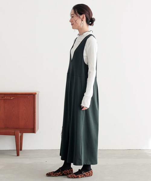 n'OrLABEL（ノアールレーベル）の「『裏シャギージャンパースカート』（ジャンパースカート・レディース・チャコールグレー/グリーン/ブラック・1/2）」の10枚目の写真