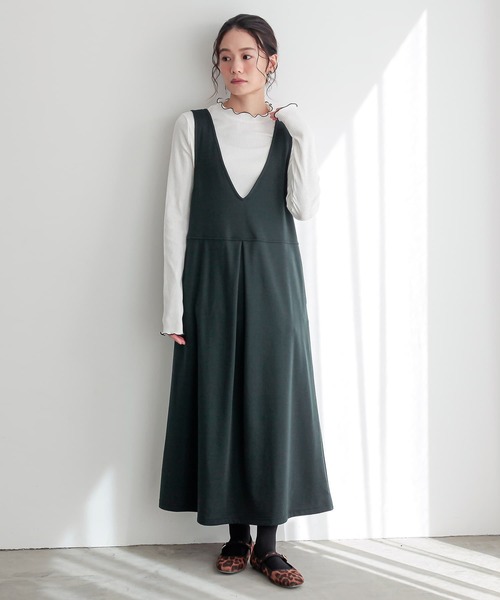 n'OrLABEL（ノアールレーベル）の「『裏シャギージャンパースカート』（ジャンパースカート・レディース・チャコールグレー/グリーン/ブラック・1/2）」の8枚目の写真