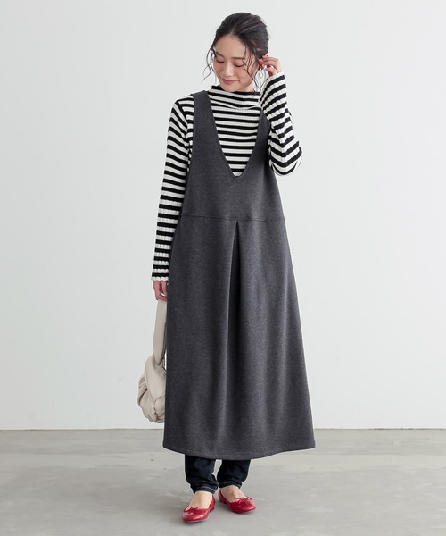 n'OrLABEL（ノアールレーベル）の「『裏シャギージャンパースカート』（ジャンパースカート・レディース・チャコールグレー/グリーン/ブラック・1/2）」の15枚目の写真