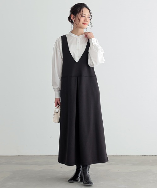 n'OrLABEL（ノアールレーベル）の「『裏シャギージャンパースカート』（ジャンパースカート・レディース・チャコールグレー/グリーン/ブラック・1/2）」の20枚目の写真