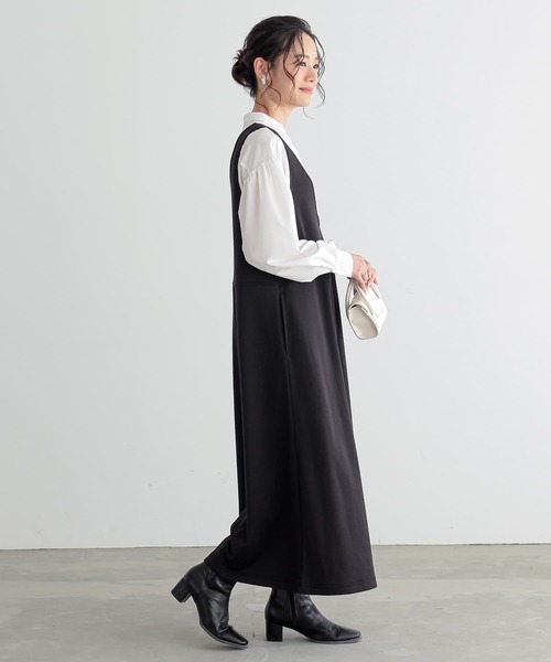 n'OrLABEL（ノアールレーベル）の「『裏シャギージャンパースカート』（ジャンパースカート・レディース・チャコールグレー/グリーン/ブラック・1/2）」の21枚目の写真