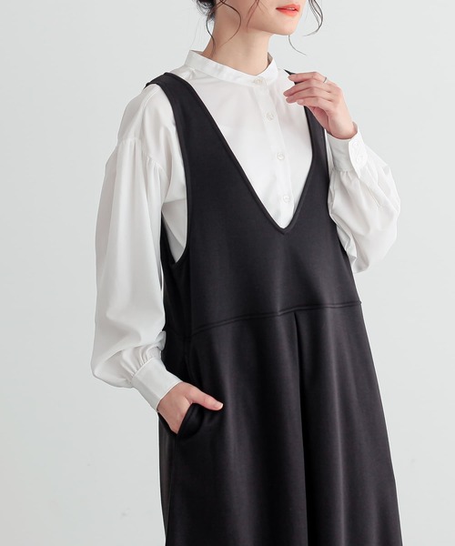 n'OrLABEL（ノアールレーベル）の「『裏シャギージャンパースカート』（ジャンパースカート・レディース・チャコールグレー/グリーン/ブラック・1/2）」の18枚目の写真