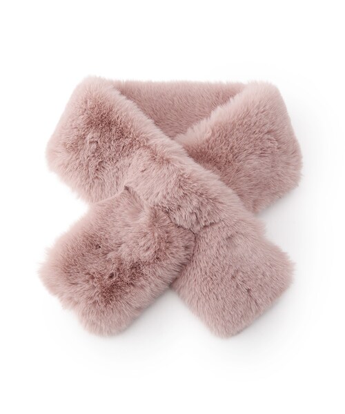 SHOO・LA・RUE（シューラルー）の「フェイクファー差し込みマフラー（ストール/ショール・レディース・ピンク系/ベージュ/ダークグレー/ブラウン系/オフホワイト・00）」の7枚目の写真