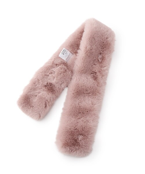 SHOO・LA・RUE（シューラルー）の「フェイクファー差し込みマフラー（ストール/ショール・レディース・ピンク系/ベージュ/ダークグレー/ブラウン系/オフホワイト・00）」の8枚目の写真