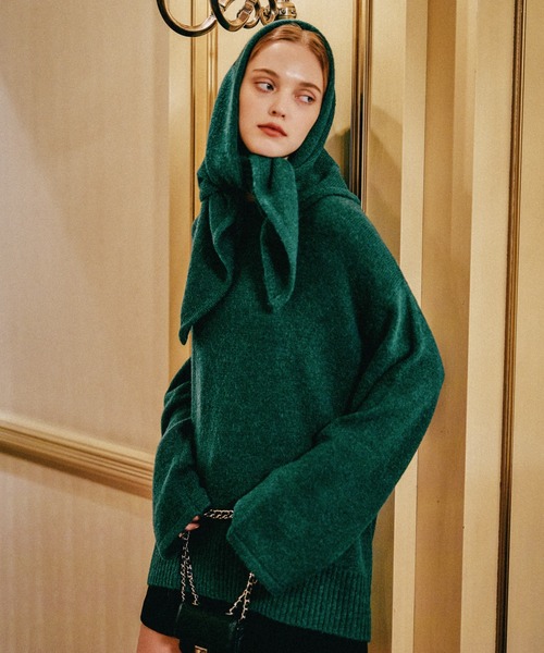 mysty woman(ミスティウーマン)の「ニットストールSETプルオーバー 603626(ニット/セーター・レディース・ホワイト系その他/グリーン/ブラウン・FREE)」の3枚目の写真