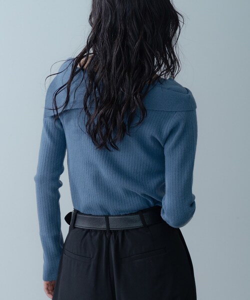 GALLEST（ギャレスト）の「【再入荷】アシメオフショルニット（ニット/セーター・レディース・ブラック/ライトブルー/チャコール・38）」の10枚目の写真