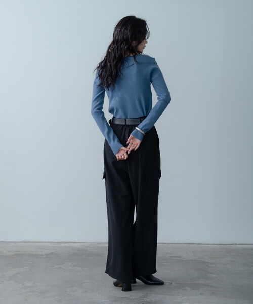 GALLEST（ギャレスト）の「【再入荷】アシメオフショルニット（ニット/セーター・レディース・ブラック/ライトブルー/チャコール・38）」の16枚目の写真