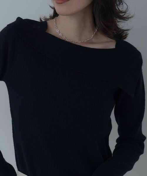 GALLEST（ギャレスト）の「【再入荷】アシメオフショルニット（ニット/セーター・レディース・ブラック/ライトブルー/チャコール・38）」の22枚目の写真