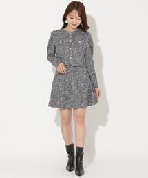 AND COUTURE（アンドクチュール）の「カットツイードミニスカート（スカート・レディース）」