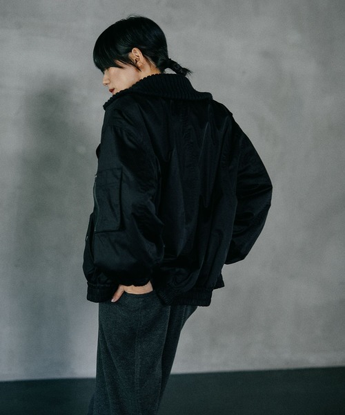 LEPSIM（レプシィム）の「襟ニットミリタリーブルゾン　599149（ブルゾン・レディース・カーキ/ブラック・FREE）」の12枚目の写真